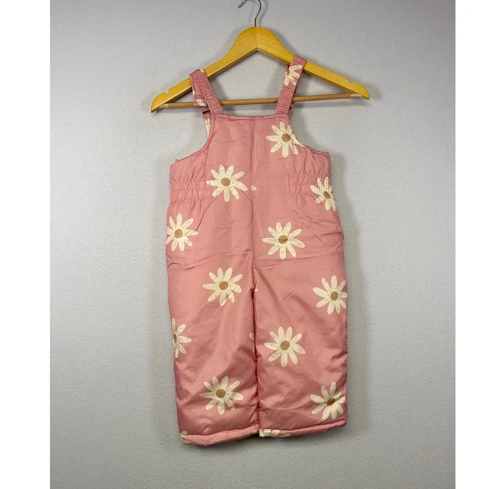Floral Outdoor Carter's Kids 2T Pink Daisy Print Insulated Snow Bib‎ Overalls